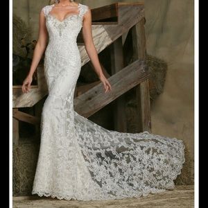 DaVinci Lace Gown Formal Wedding Dress Style 50336